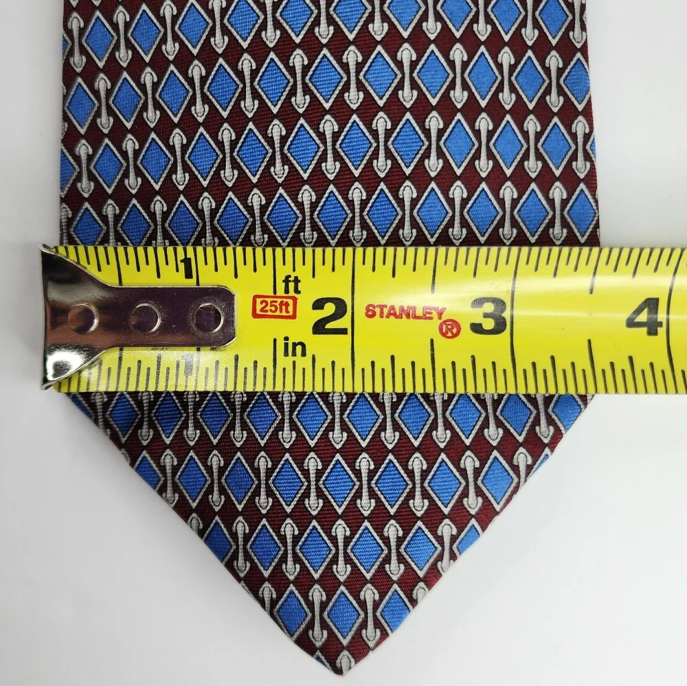BROOKS BROTHERS MAKERS Blue & Red Silk Tie. - Picture 5 of 6